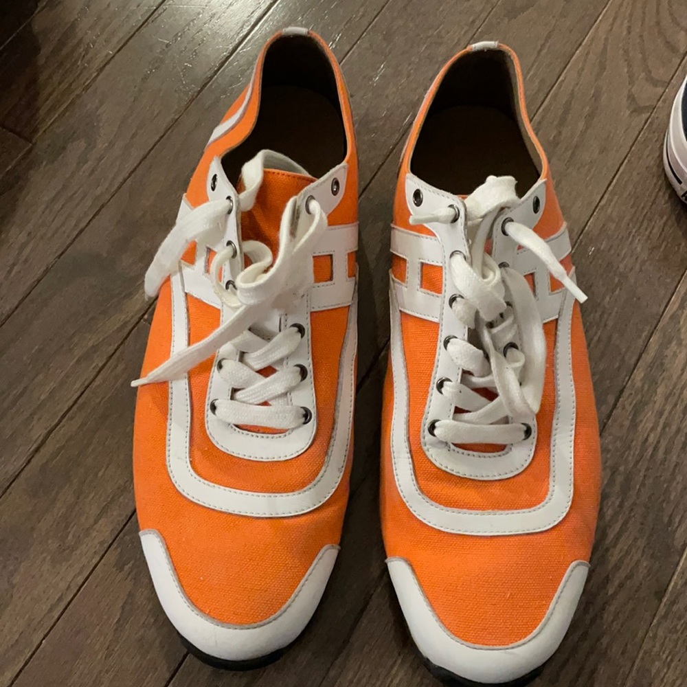 Hermès orange and white sneaker authentic